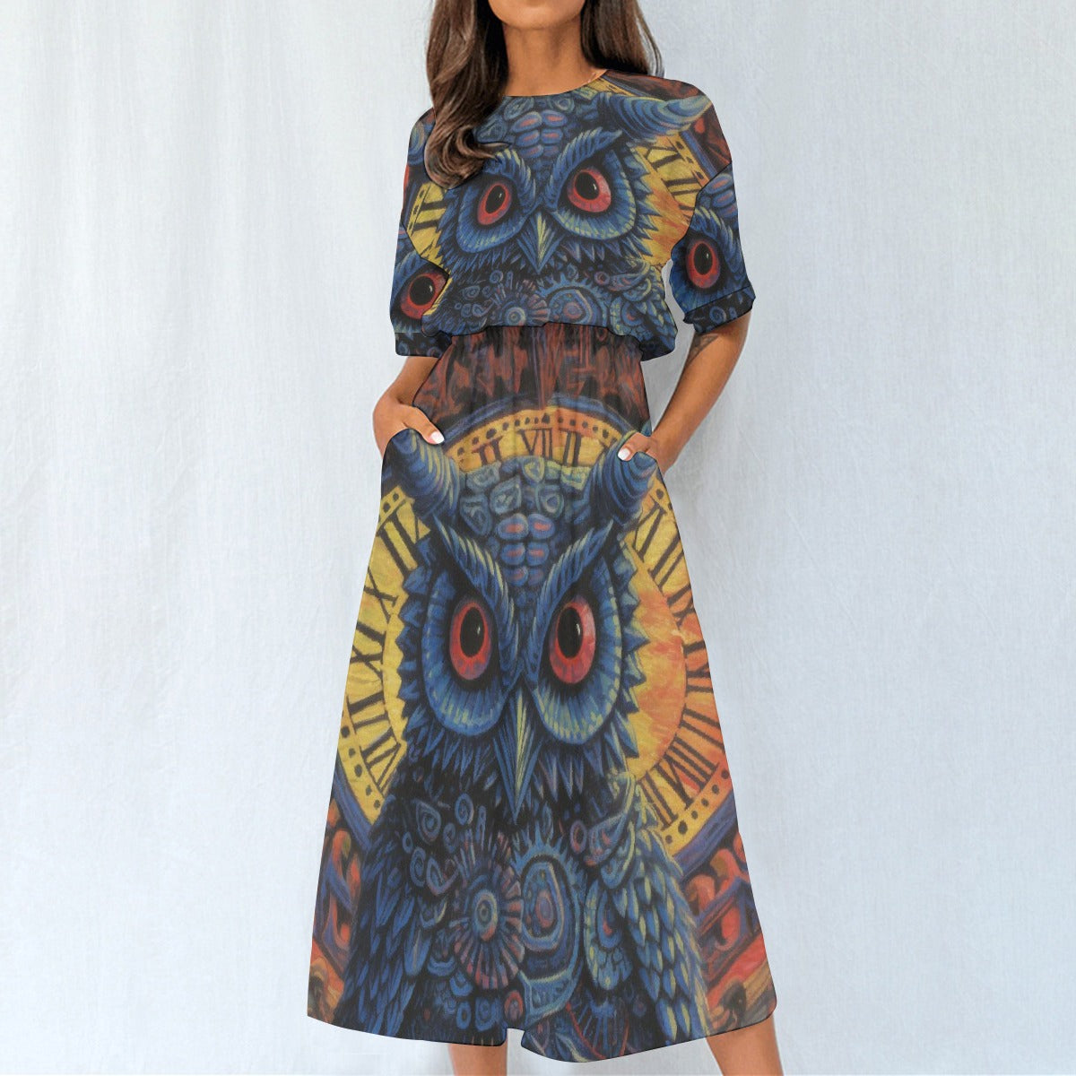 All-Over Print Women's Elastic Waist Dress