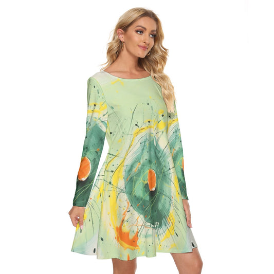 All-Over Print Women's Crew Neck Dress