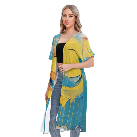 All-Over Print Women's Short Sleeve Cardigan