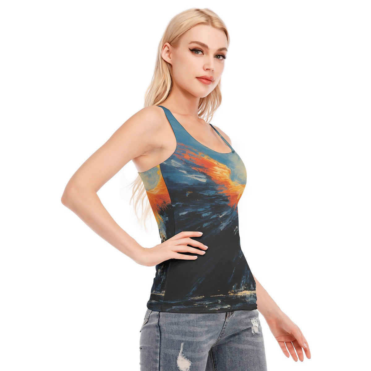 All-Over Print Women's Racer Vest | 190GSM Cotton