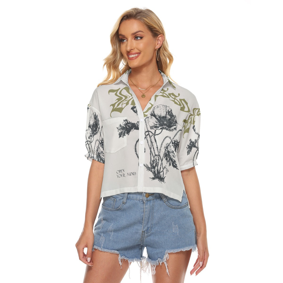 All-Over Print Women's V-neck Shirts
