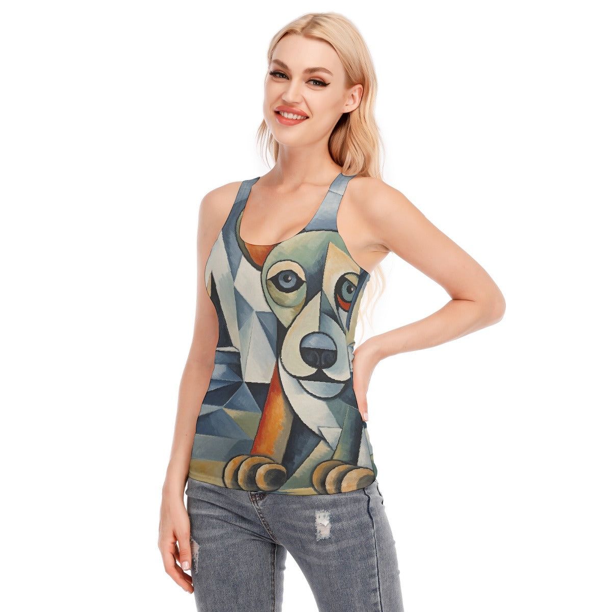All-Over Print Women's Racer Vest | 190GSM Cotton