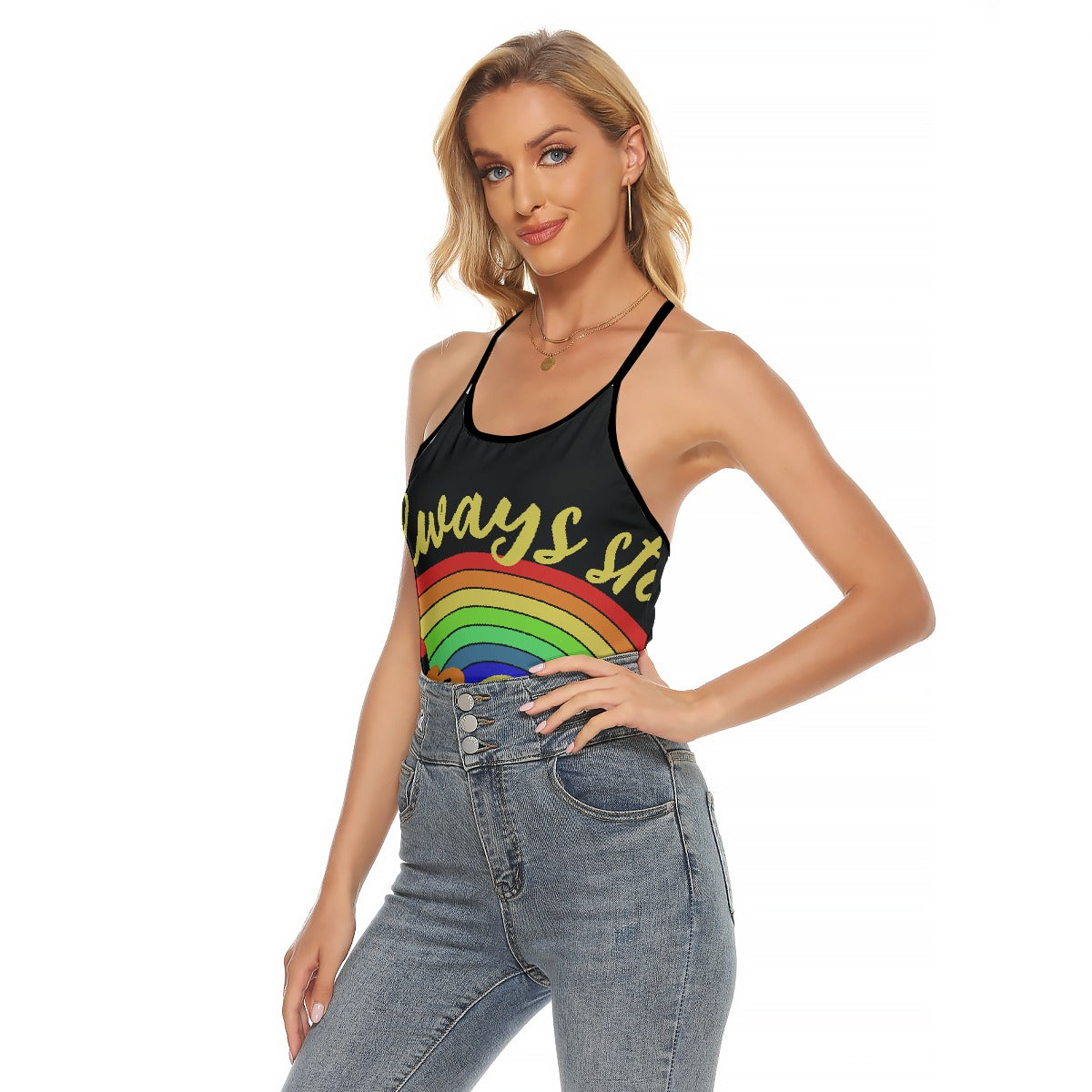 All-Over Print Women's Criss-Cross Open Back Tank Top