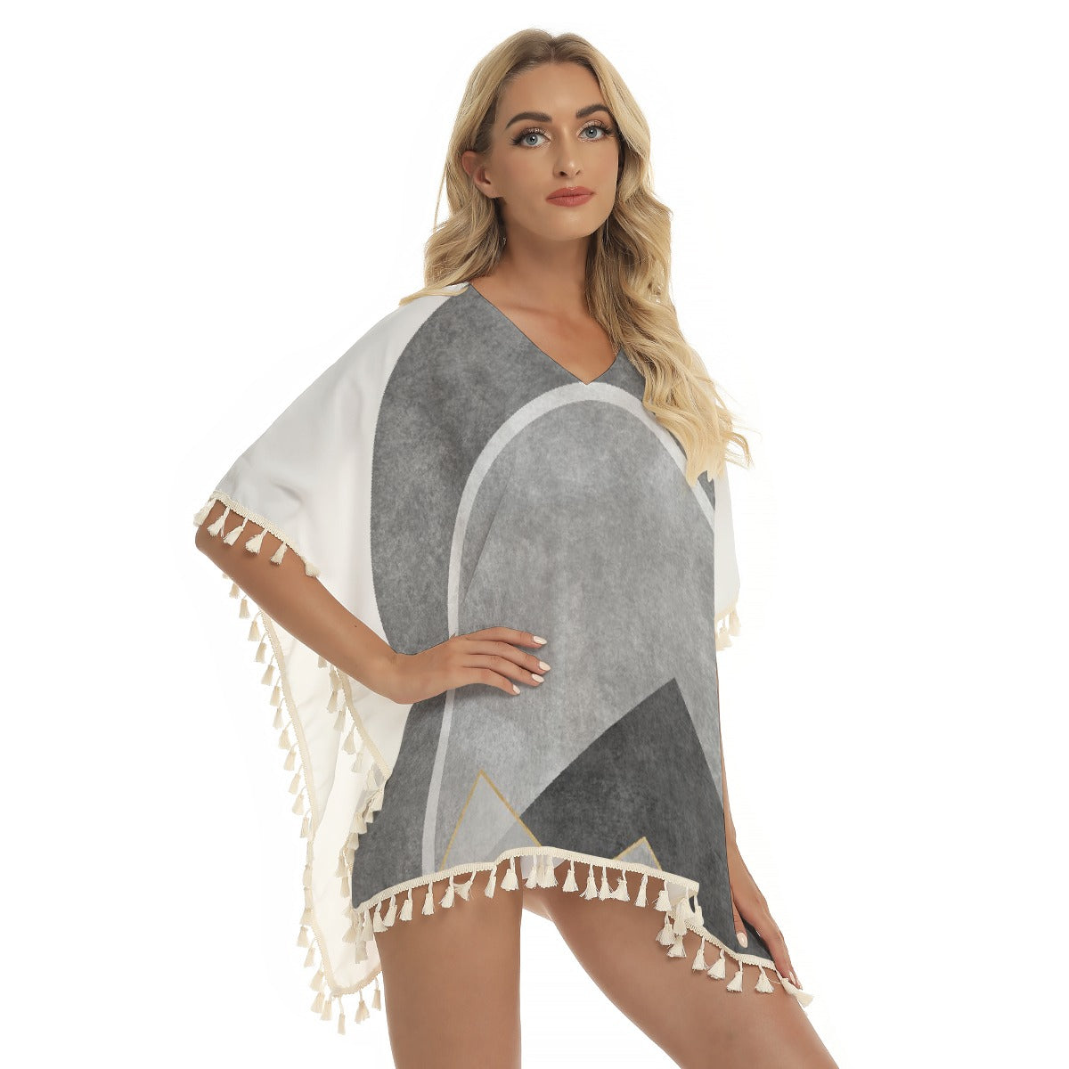 All-Over Print Women's Square Fringed Shawl