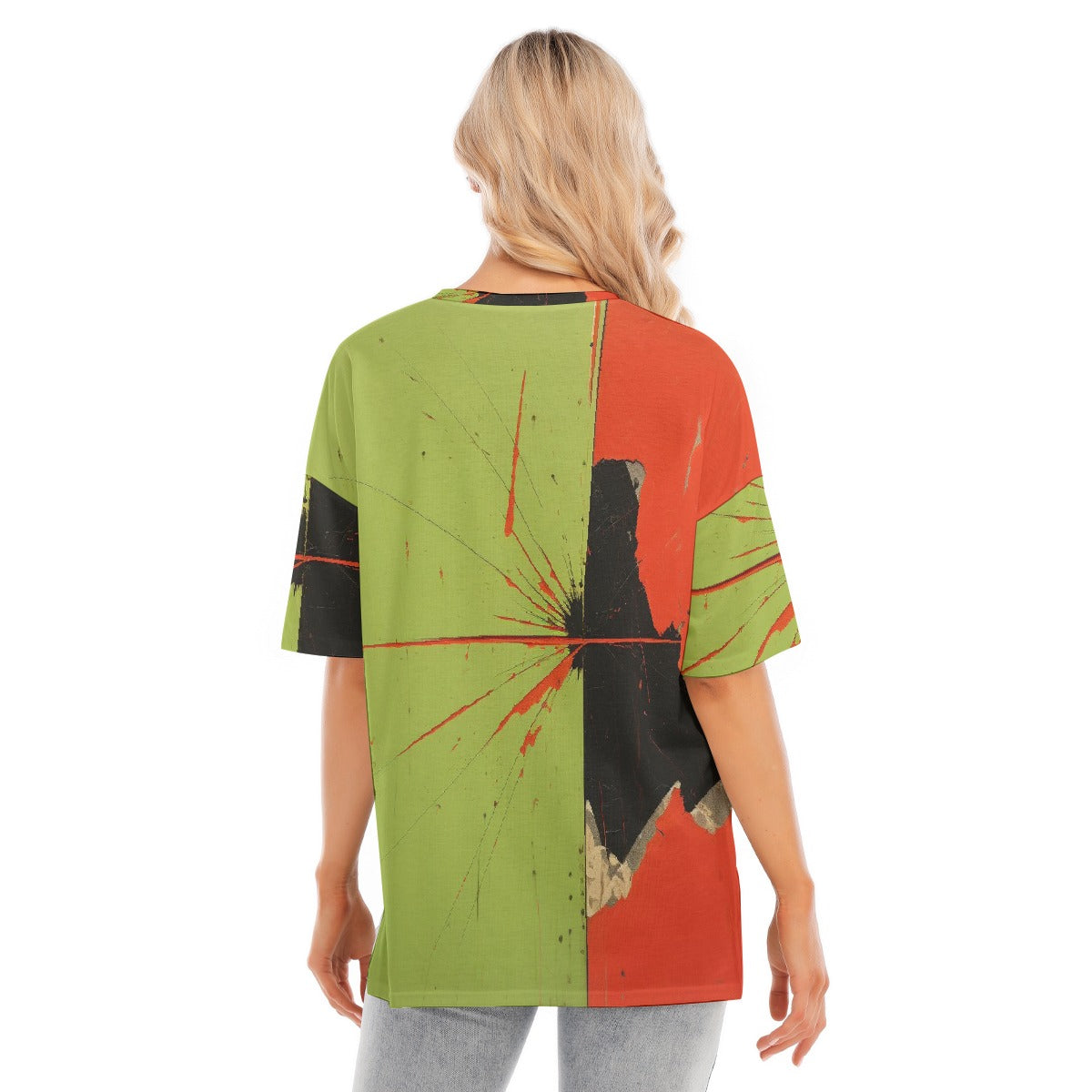 All-Over Print Women's Short Sleeves T-shirt With Hem Split