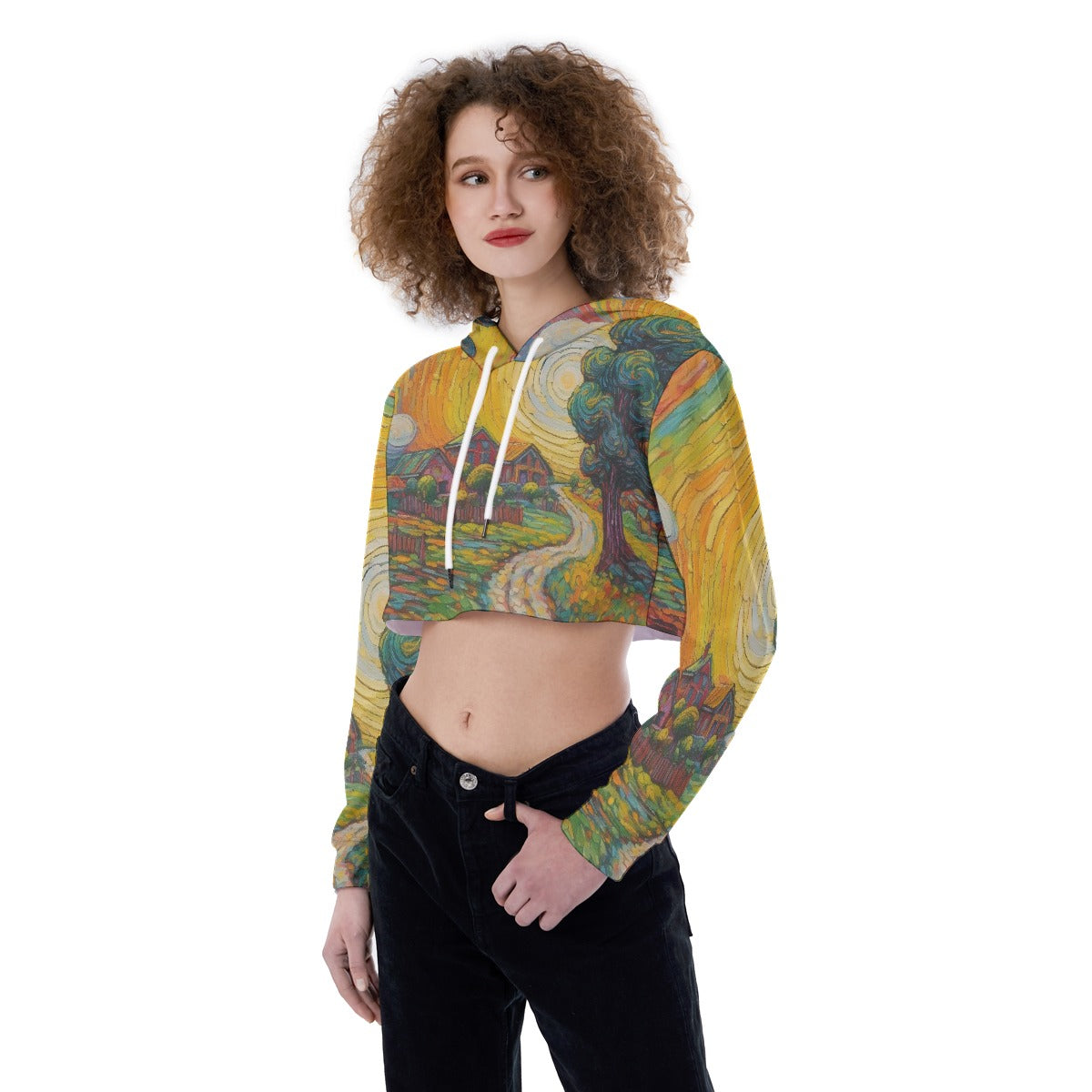 All-Over Print Women's Crop Top Hoodie