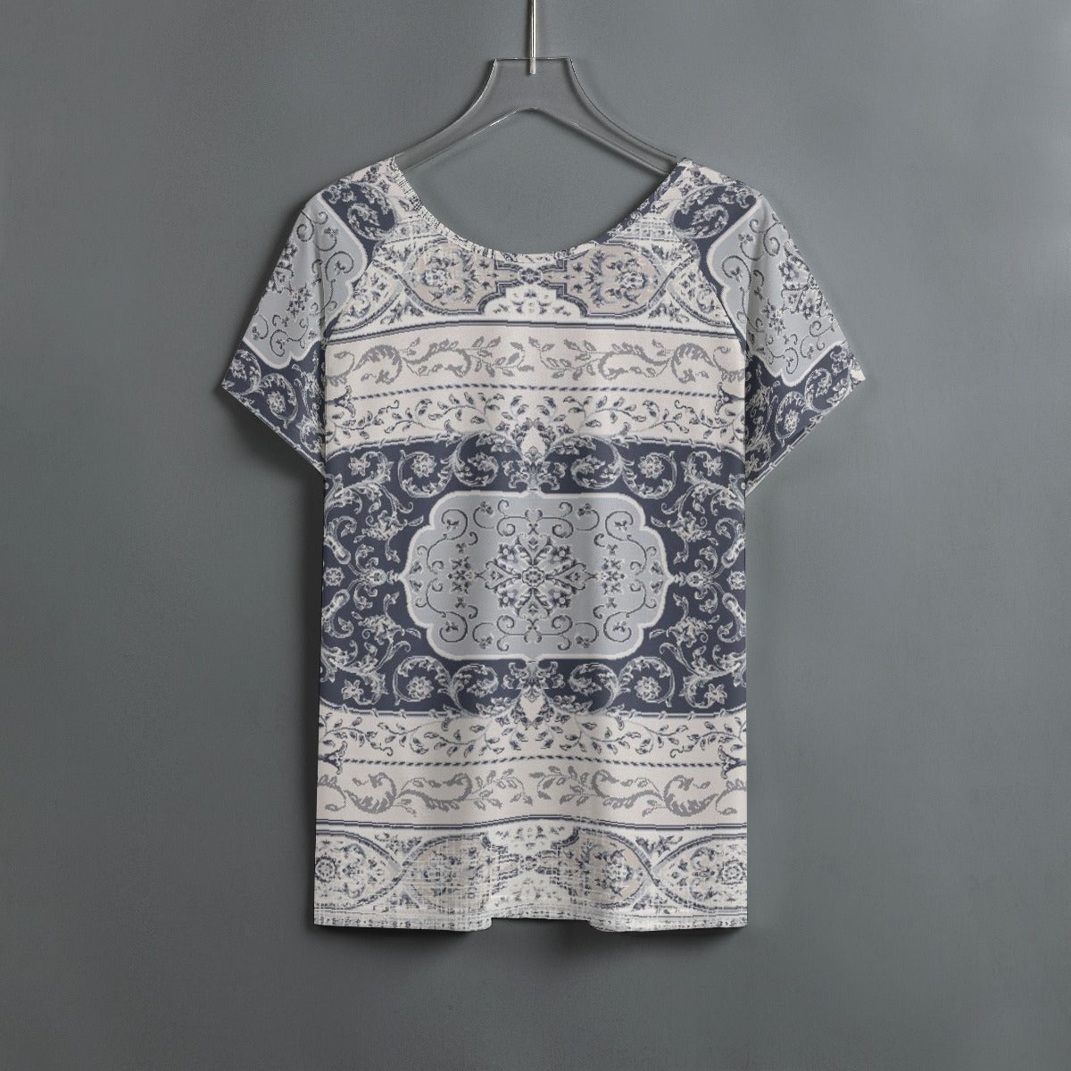 All-Over Print Women's Round Neck T-shirt With Raglan Sleeve