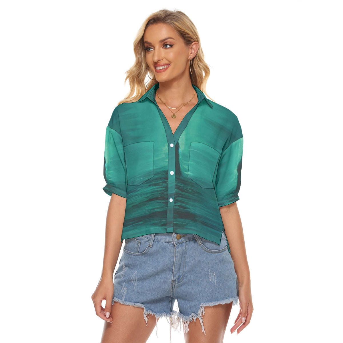 All-Over Print Women's V-neck Shirts