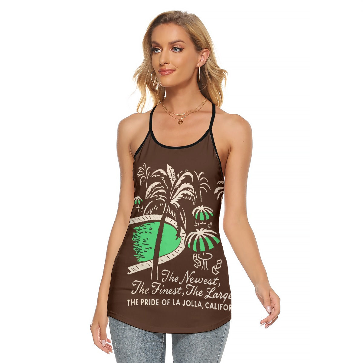 All-Over Print Women's Criss-Cross Open Back Tank Top