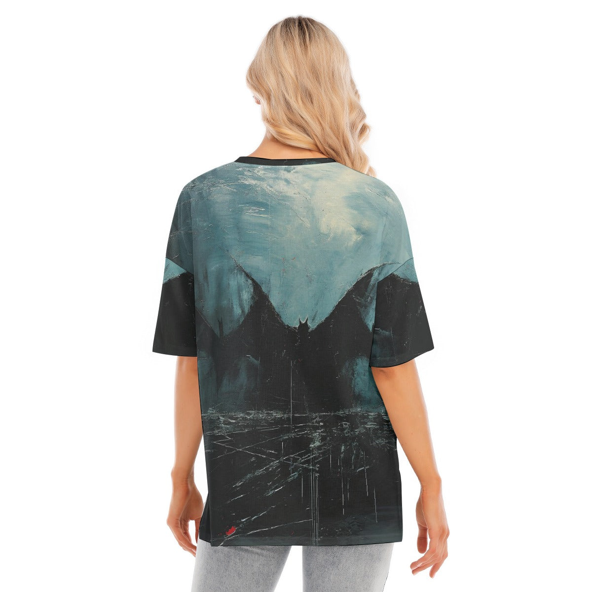 All-Over Print Women's Short Sleeves T-shirt With Hem Split