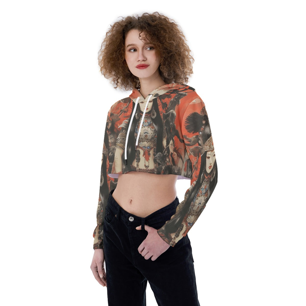 All-Over Print Women's Crop Top Hoodie