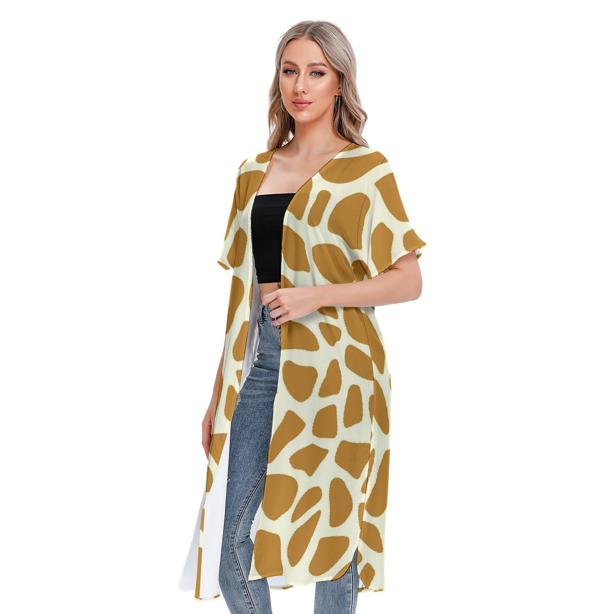 All-Over Print Women's Short Sleeve Cardigan