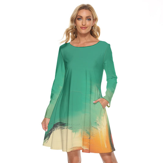 All-Over Print Women's Crew Neck Dress