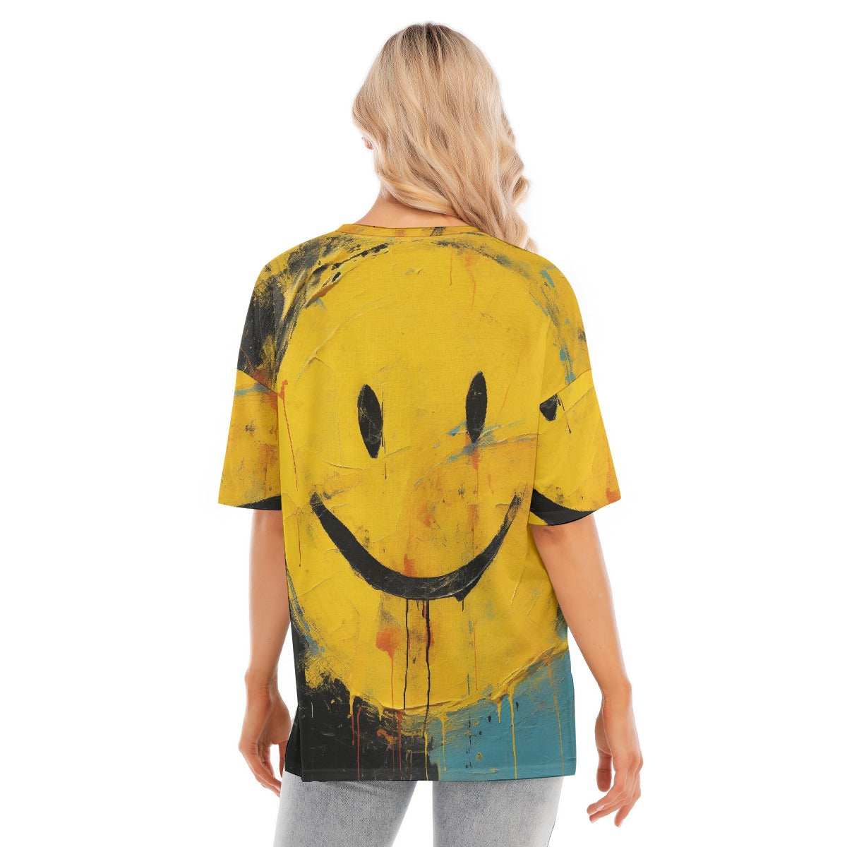 All-Over Print Women's Short Sleeves T-shirt With Hem Split
