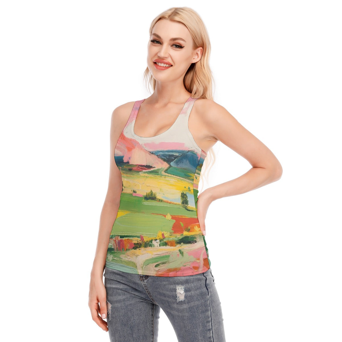 All-Over Print Women's Racer Vest | 190GSM Cotton