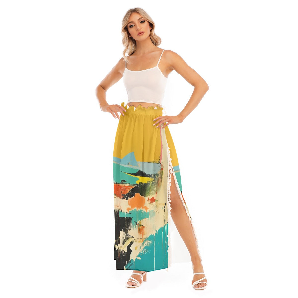 All-Over Print Women's Side Split Skirt
