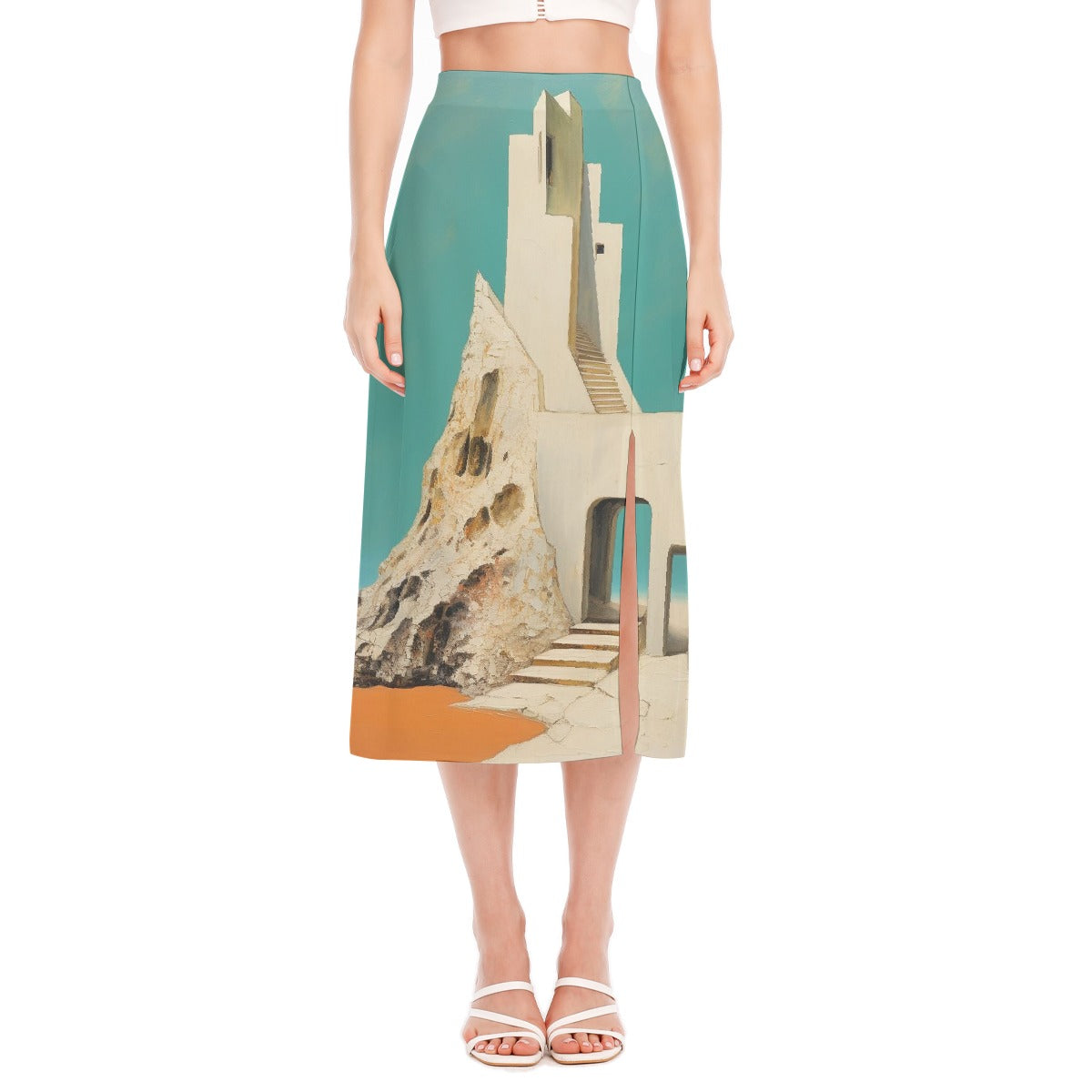 All-Over Print Women's High Slit Long Skirt