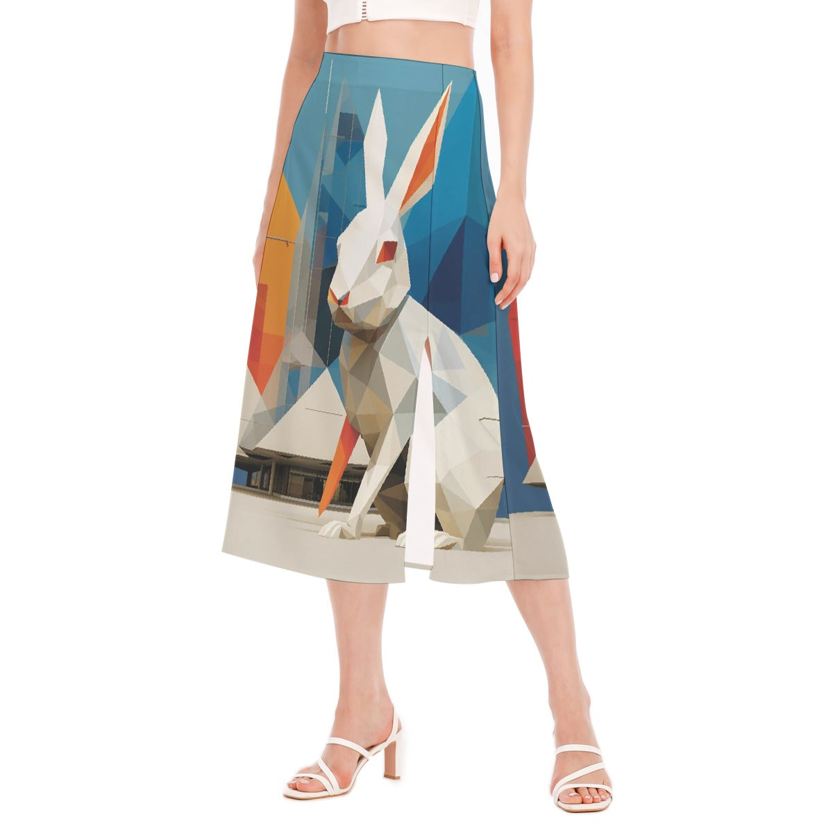 All-Over Print Women's High Slit Long Skirt