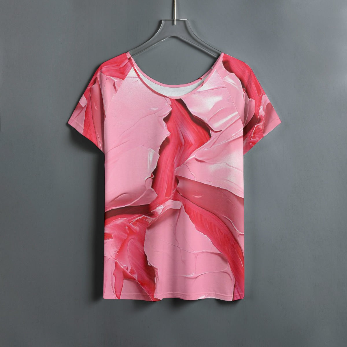 All-Over Print Women's Round Neck T-shirt With Raglan Sleeve