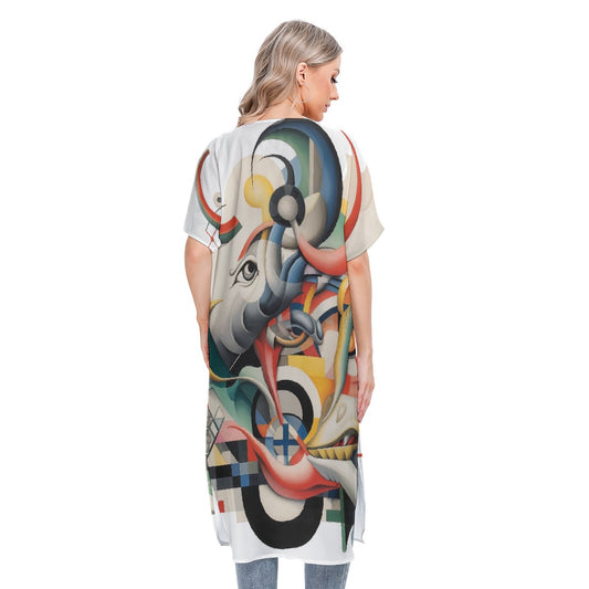 All-Over Print Women's Short Sleeve Cardigan