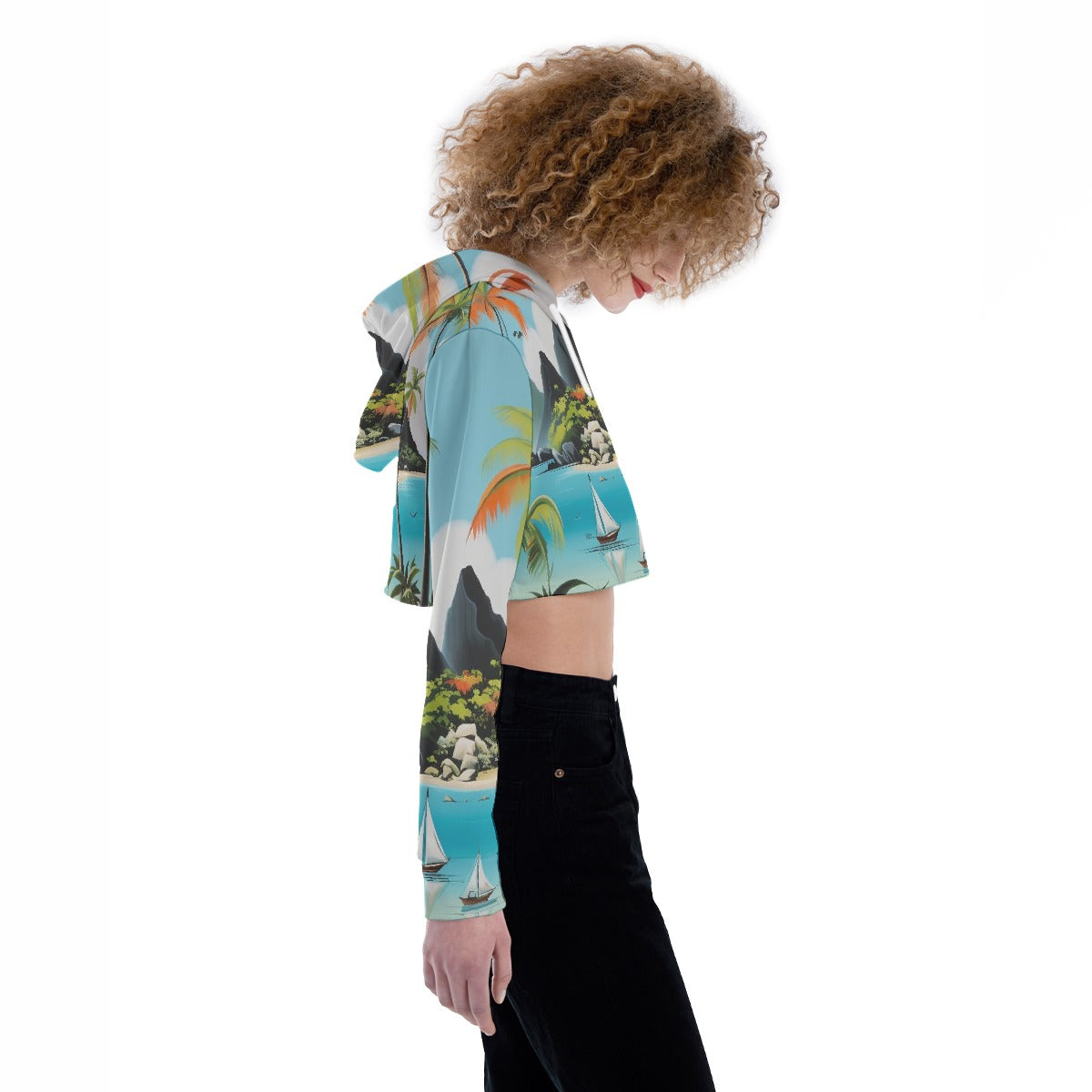 All-Over Print Women's Crop Top Hoodie