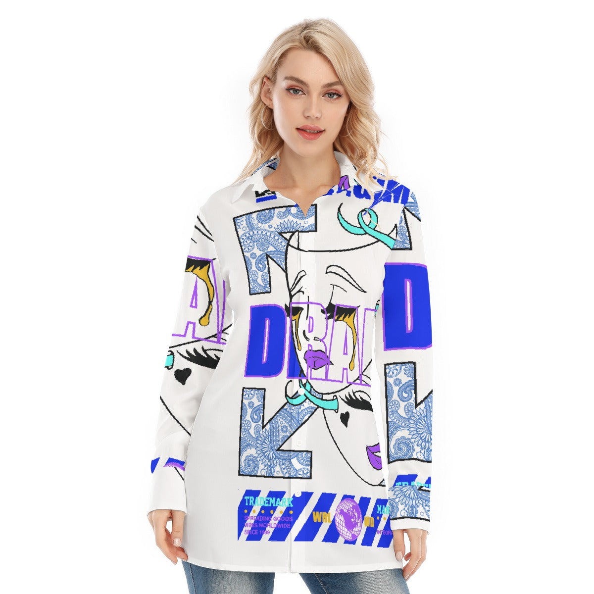All-Over Print Women's Long Shirt