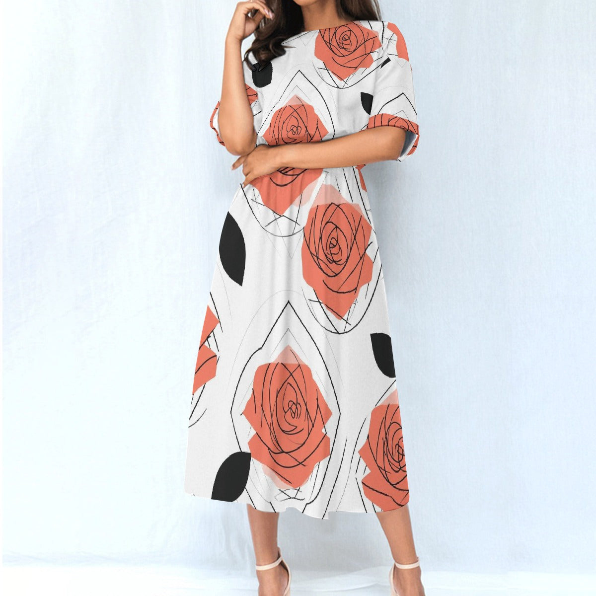 All-Over Print Women's Elastic Waist Dress