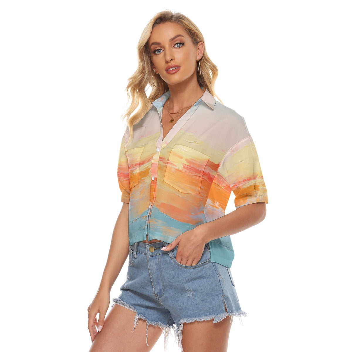 All-Over Print Women's V-neck Shirts