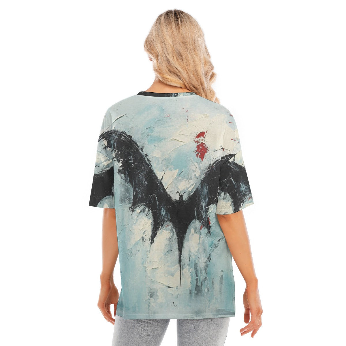 All-Over Print Women's Short Sleeves T-shirt With Hem Split