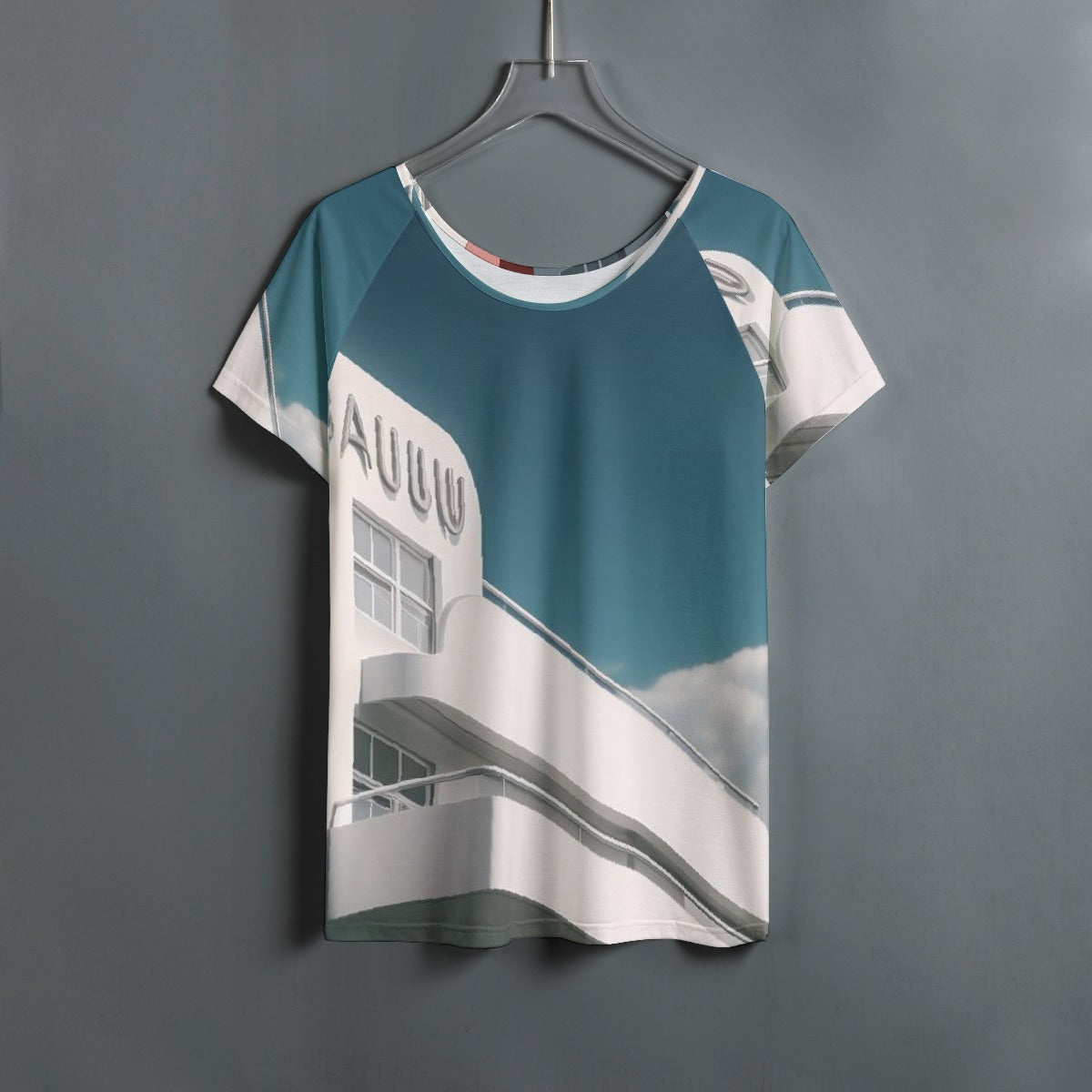 All-Over Print Women's Round Neck T-shirt With Raglan Sleeve