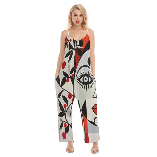 All-Over Print Women's Loose Cami Jumpsuit