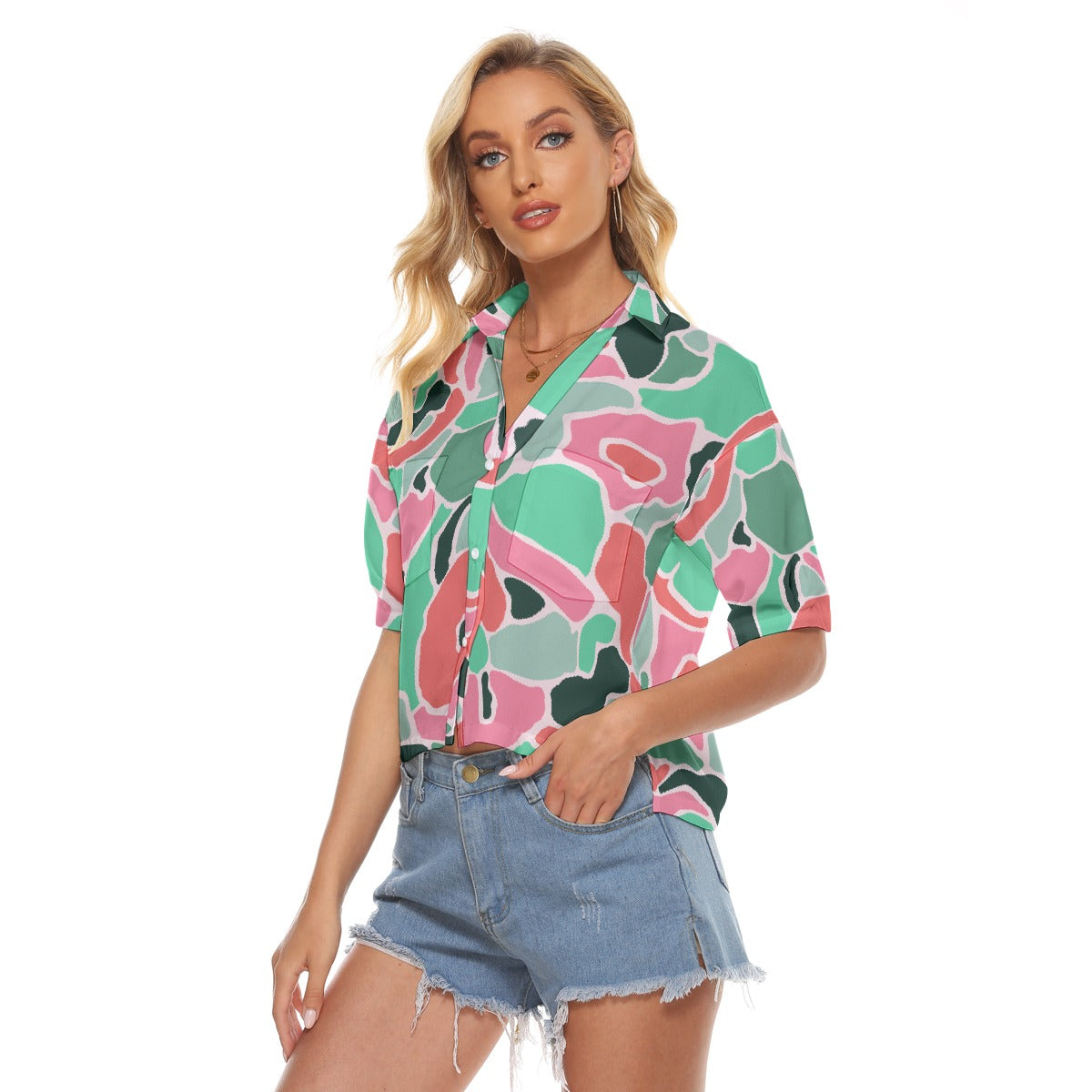 All-Over Print Women's V-neck Shirts