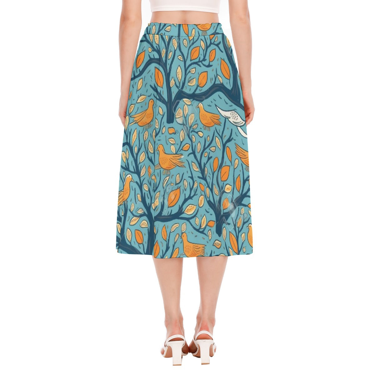 All-Over Print Women's Long Section Chiffon Skirt