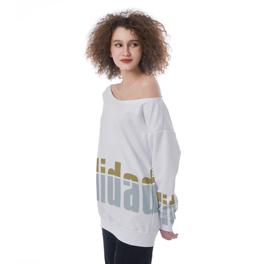 All-Over Print Oversized Women's Off-Shoulder Sweatshirt