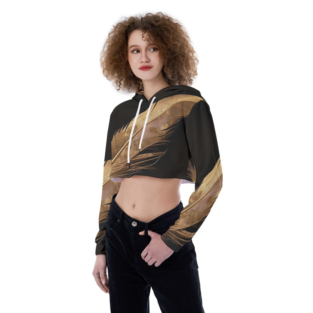All-Over Print Women's Crop Top Hoodie