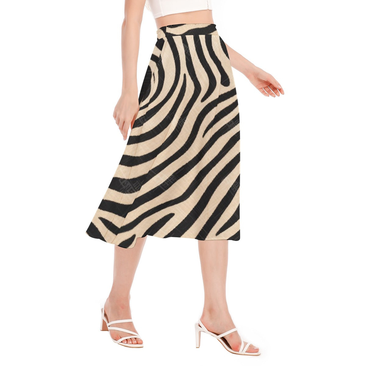 All-Over Print Women's Long Section Chiffon Skirt