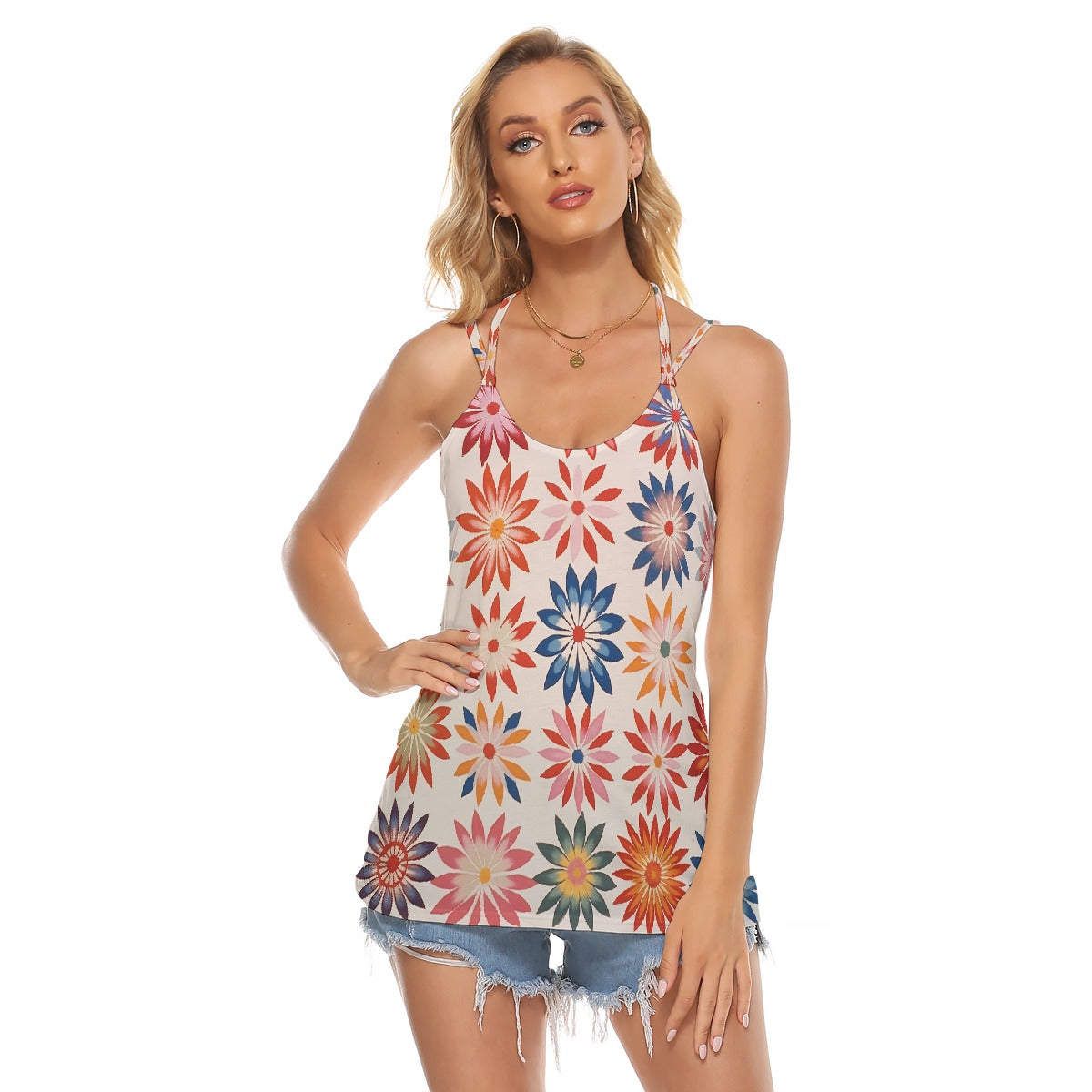 All-Over Print Women's Halter Top With Backless