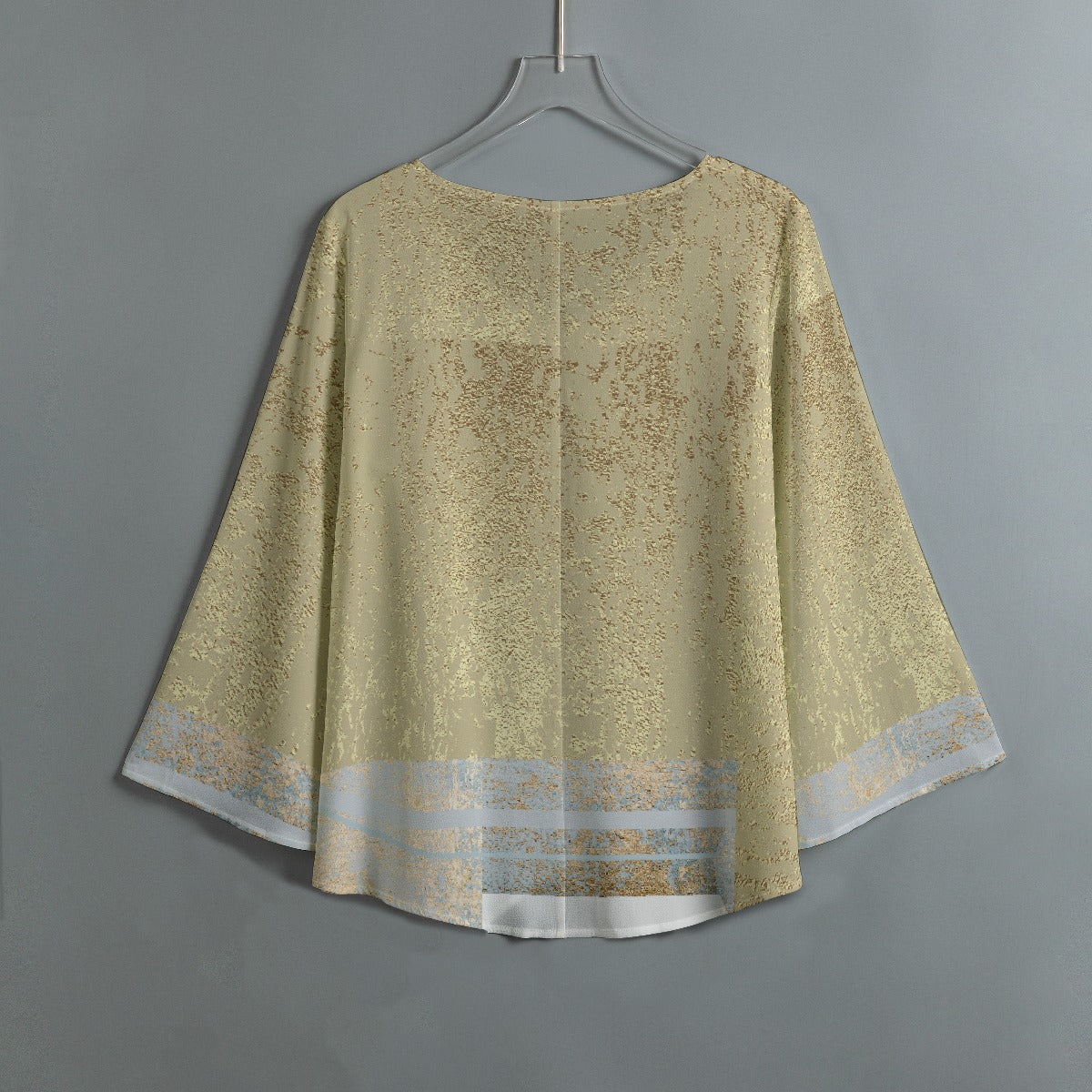 All-Over Print Women's V-neck T-shirt With Irregular Hem