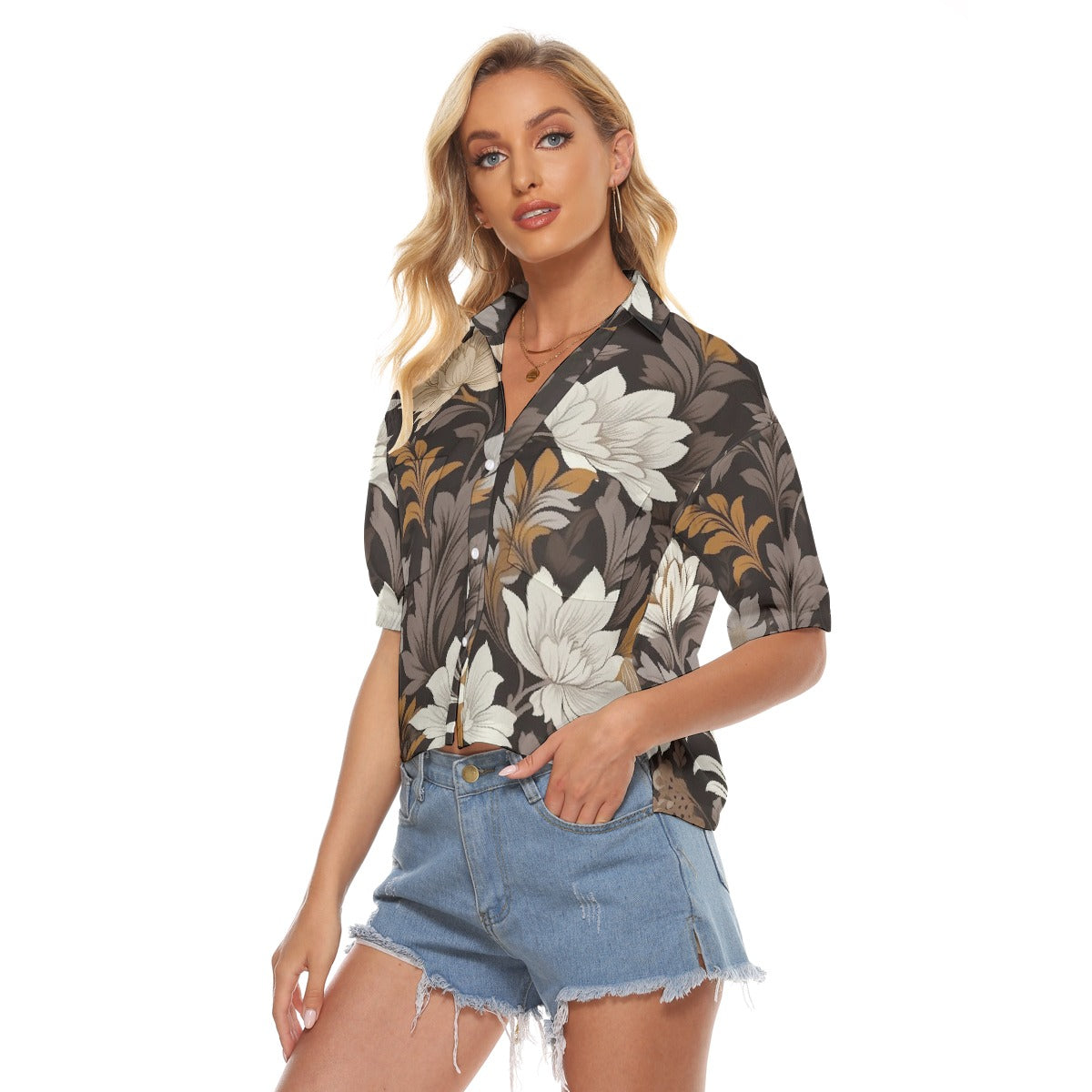 All-Over Print Women's V-neck Shirts