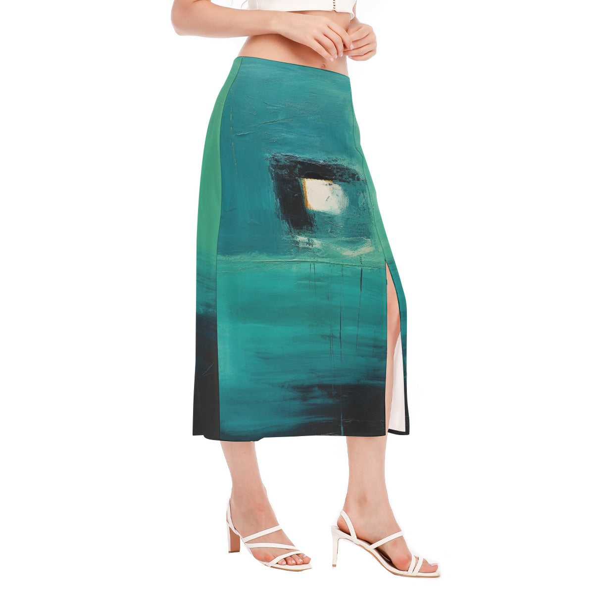 All-Over Print Women's High Slit Long Skirt