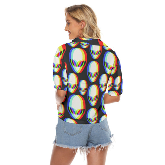 All-Over Print Women's V-neck Shirts