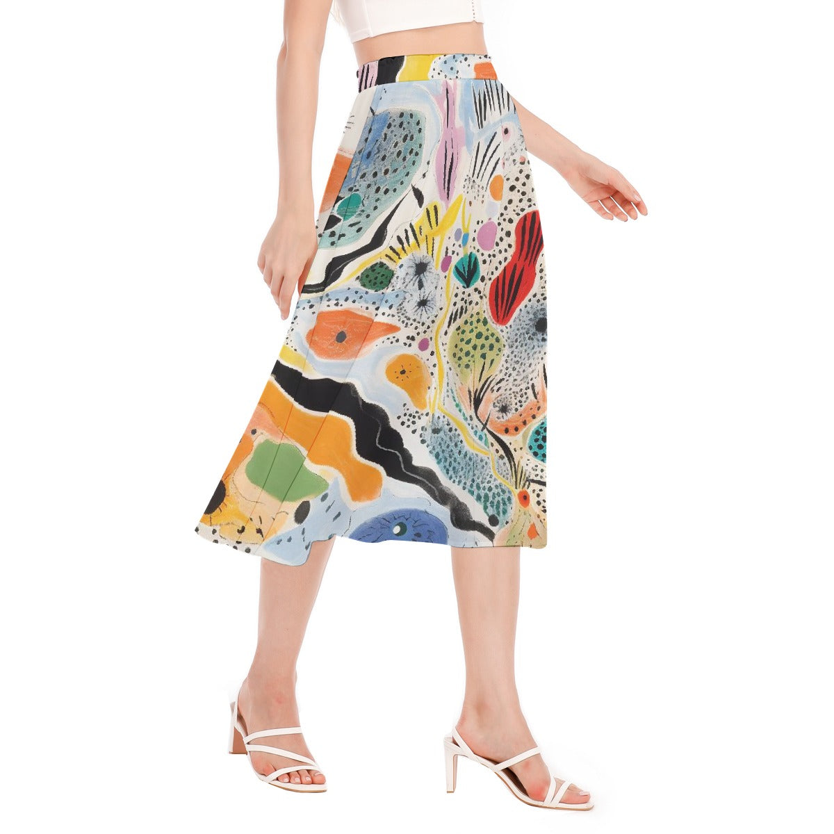 All-Over Print Women's Long Section Chiffon Skirt