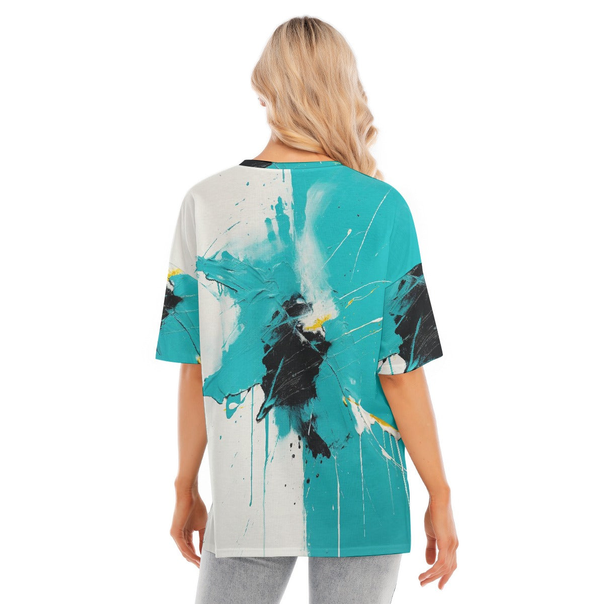 All-Over Print Women's Short Sleeves T-shirt With Hem Split