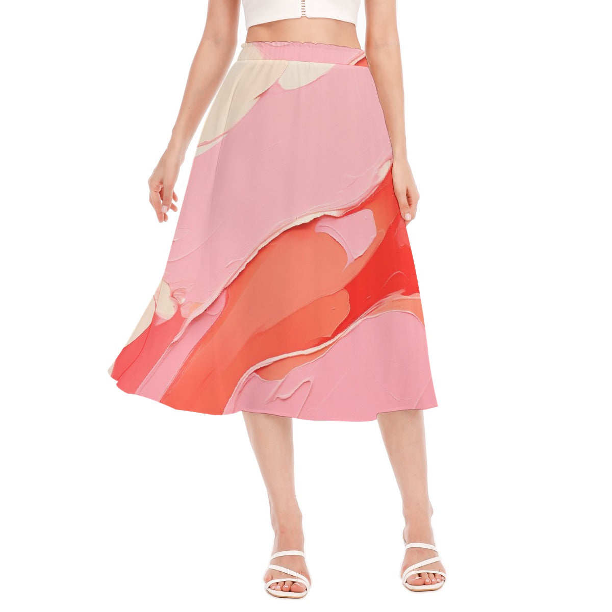 All-Over Print Women's Long Section Chiffon Skirt