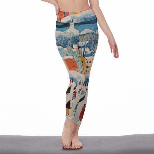 All-Over Print Women's High Waist Leggings | Side Stitch Closure