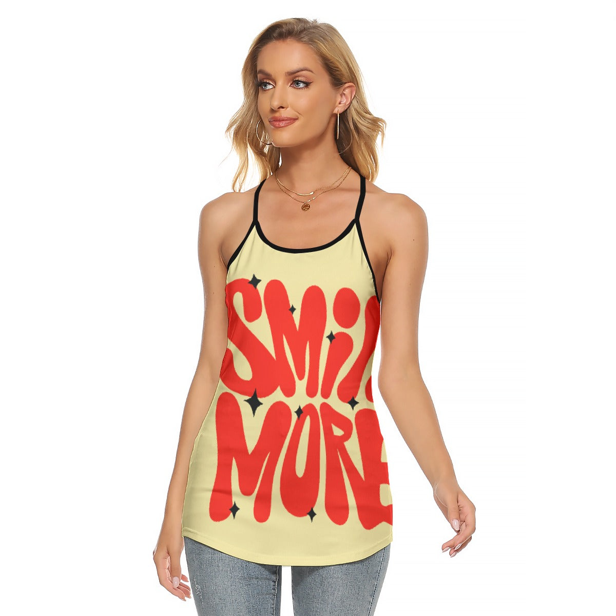All-Over Print Women's Criss-Cross Open Back Tank Top