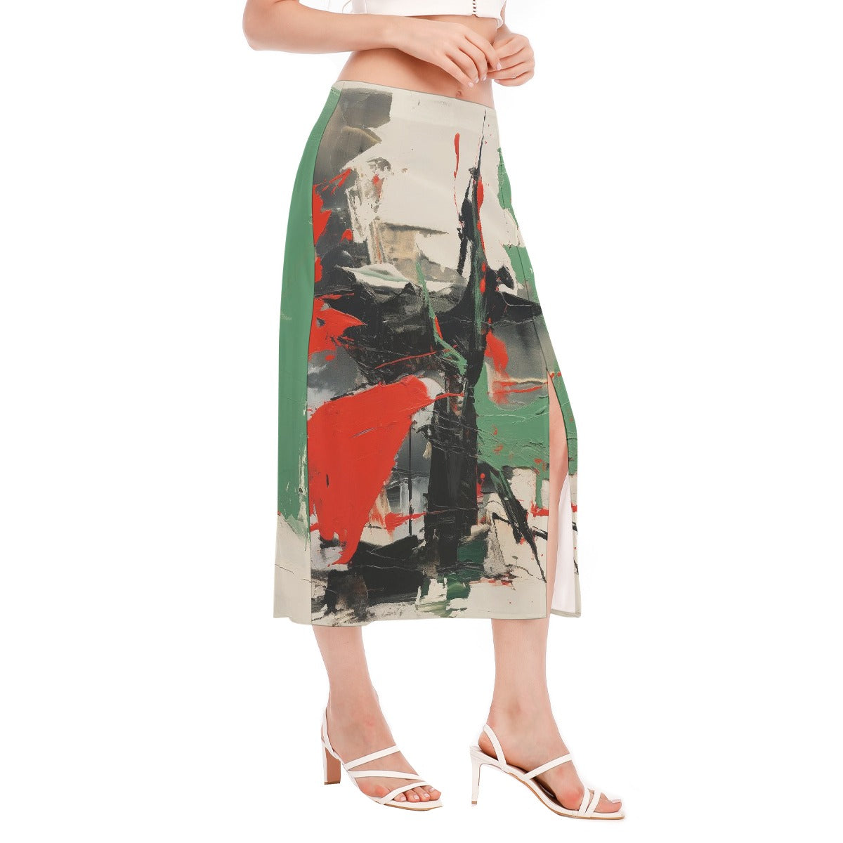 All-Over Print Women's High Slit Long Skirt