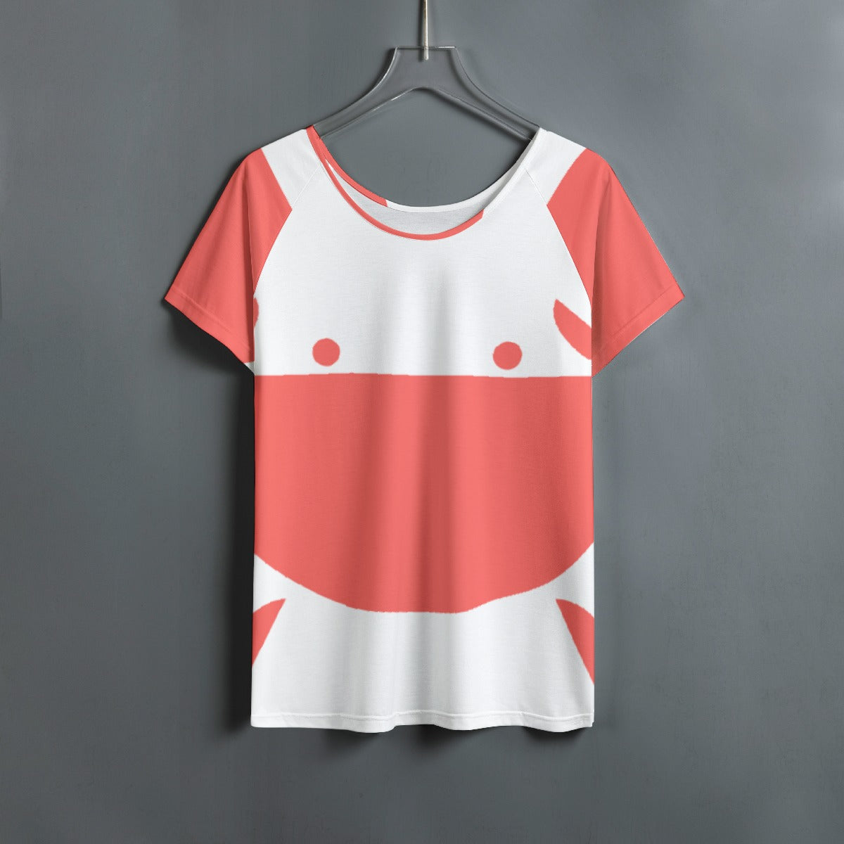 All-Over Print Women's Round Neck T-shirt With Raglan Sleeve