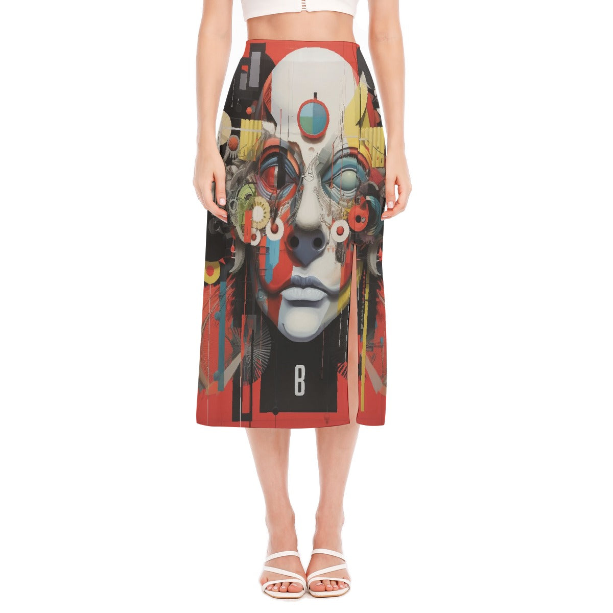 All-Over Print Women's High Slit Long Skirt