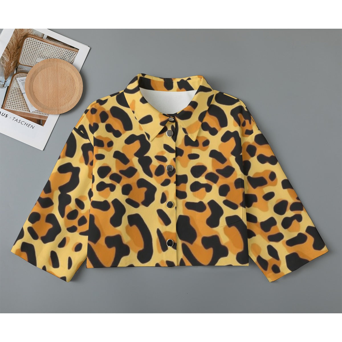 All-Over Print Women's Cropped Jacket | 245GSM Cotton